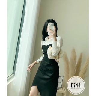 Đầm phối tà chéo bigsize