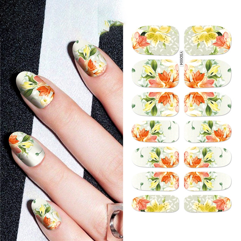 [YD]1 Sheet Big Chry Flower DIY Decals Nails Art Water Transfer Printing Stickers For Manicure Salon