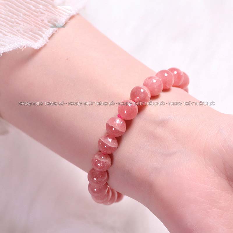 Vòng Tay Đào Hoa Size 8mm Tự Nhiên, Chất Lượng Cao - Cầu Tình Duyên, May Mắn - Phong Thủy Thành Đô