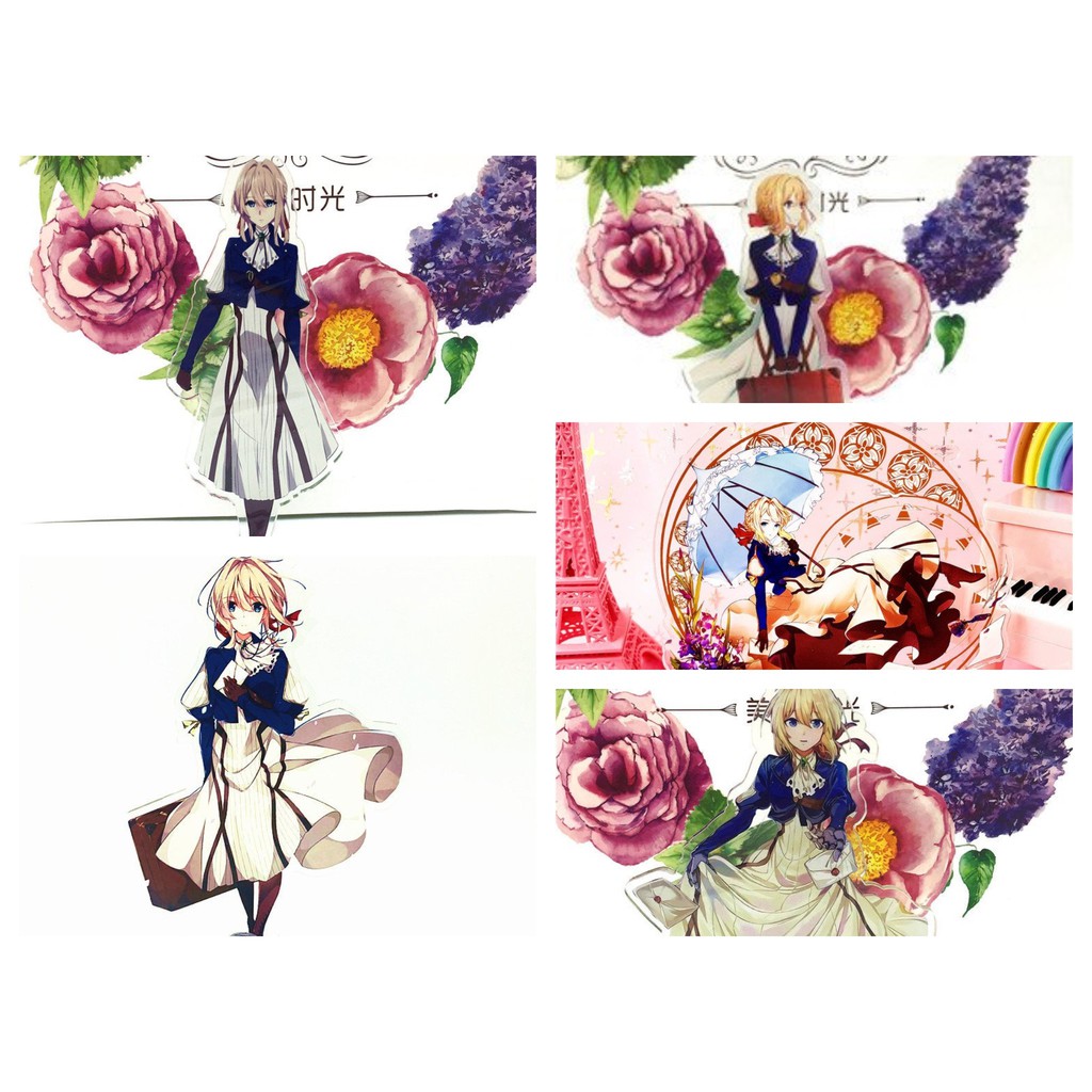 Mô hình nhân vật mica standee VIOLET EVERGARDEN BÚP BÊ KÝ ỨC in hình anime chibi trang trí trưng bày