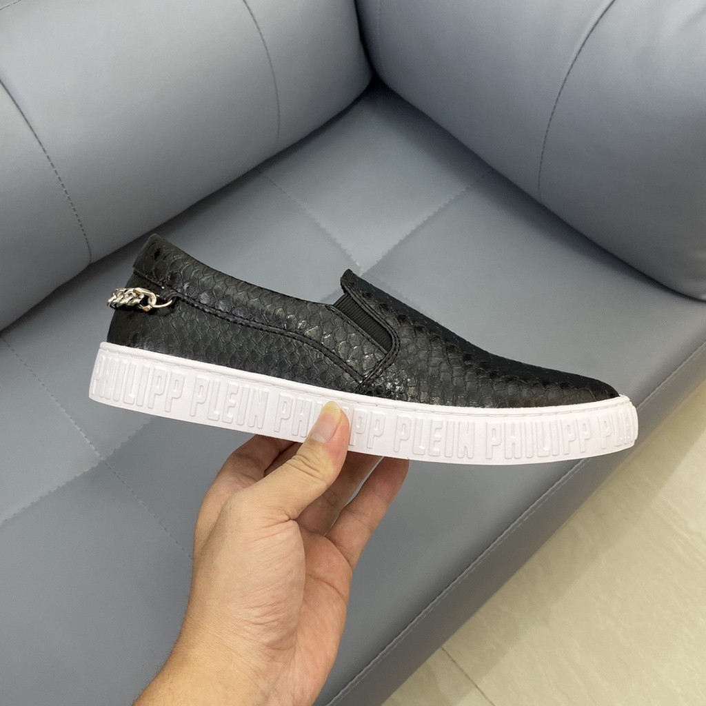 Gày lười nam cao cấp da thật Philipp Plein với mặt gân trên da ca tính và thời trang mang đến sự trẻ trung và sang trọng