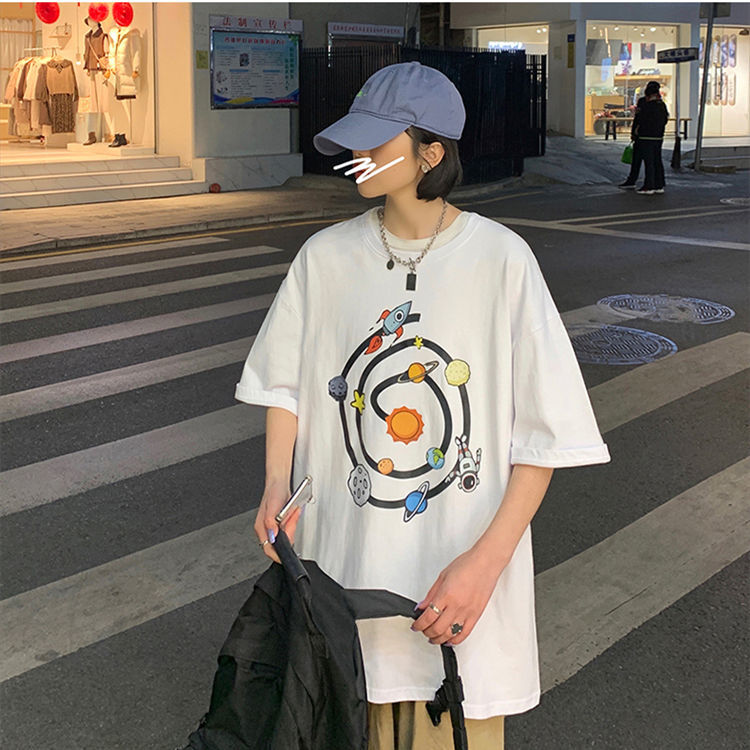 NRVP Áo thun tay ngắn cổ tròn mẫu 2021 thời trang cho nữ