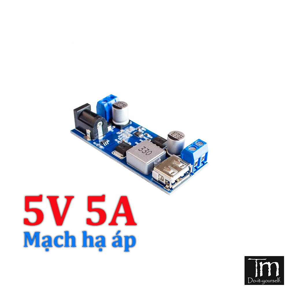 Mạch Hạ Áp 12V/24V/36V Xuống 5V-5A Hiệu Suất Cao DC-DC