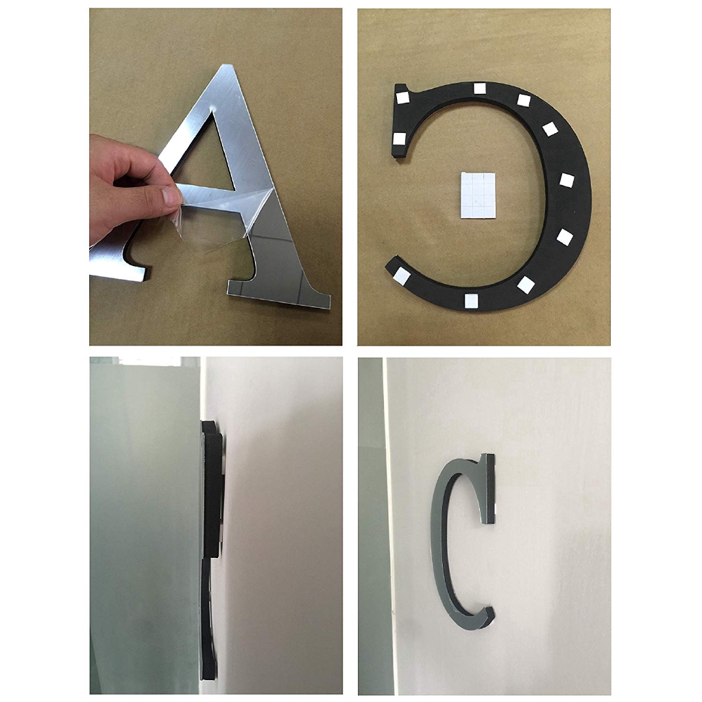 10cm 3D Mirror Wall Sticker 26 Letters DIY Art Mural Home Room Decor Acrylic Decals