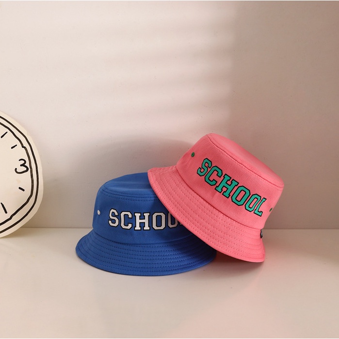 Nón Tai Bèo Chống Nắng Màu Trơn In Chữ Thời Trang Hàn Quốc Mới 2022 Cho Bé