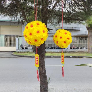 Quả cầu hoa mai trang trí tết (nhiều size)