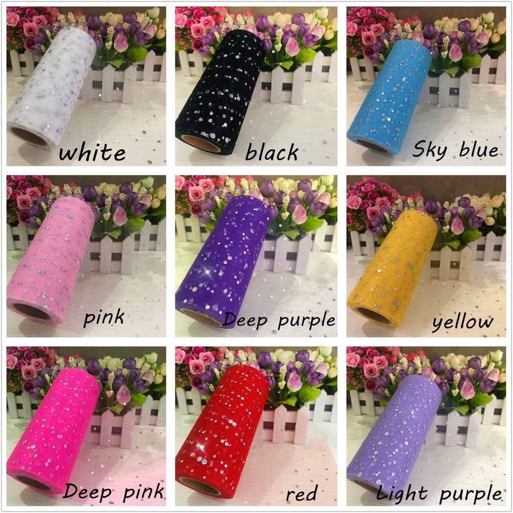 Cuộn Vải Tuyn Nhiều Màu Sắc Kích Thước 10 Yard Dùng Trang Trí Tiệc Cưới