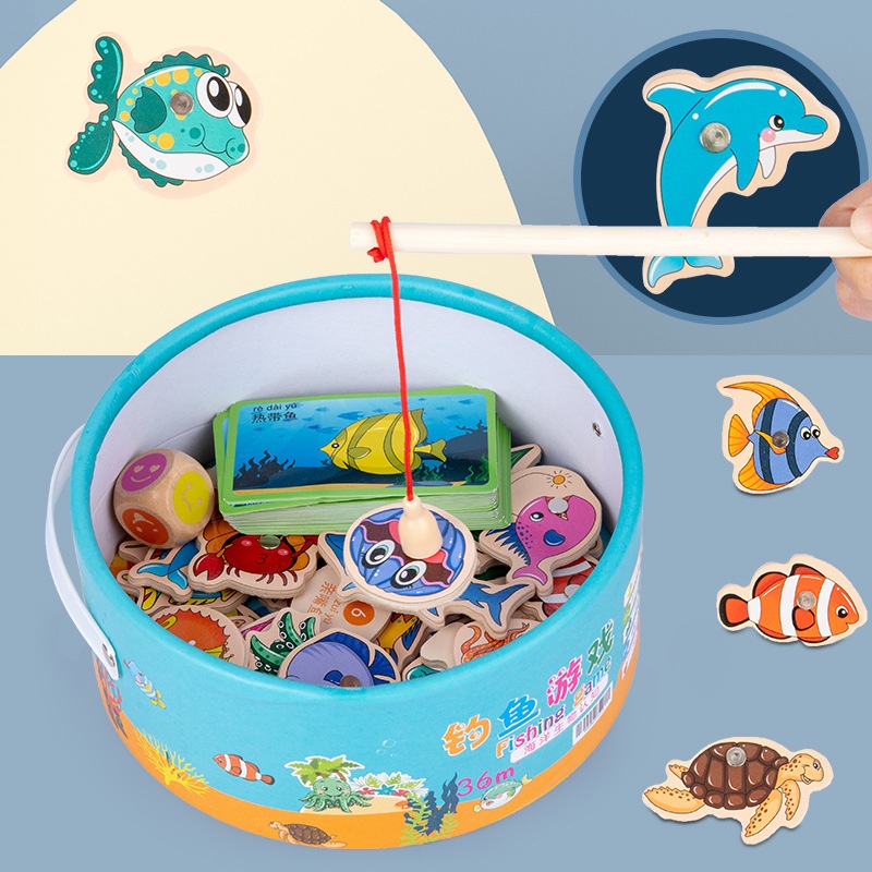 Bộ Đồ Chơi Câu Cá Nam Châm Bằng Gỗ Cho Bé
