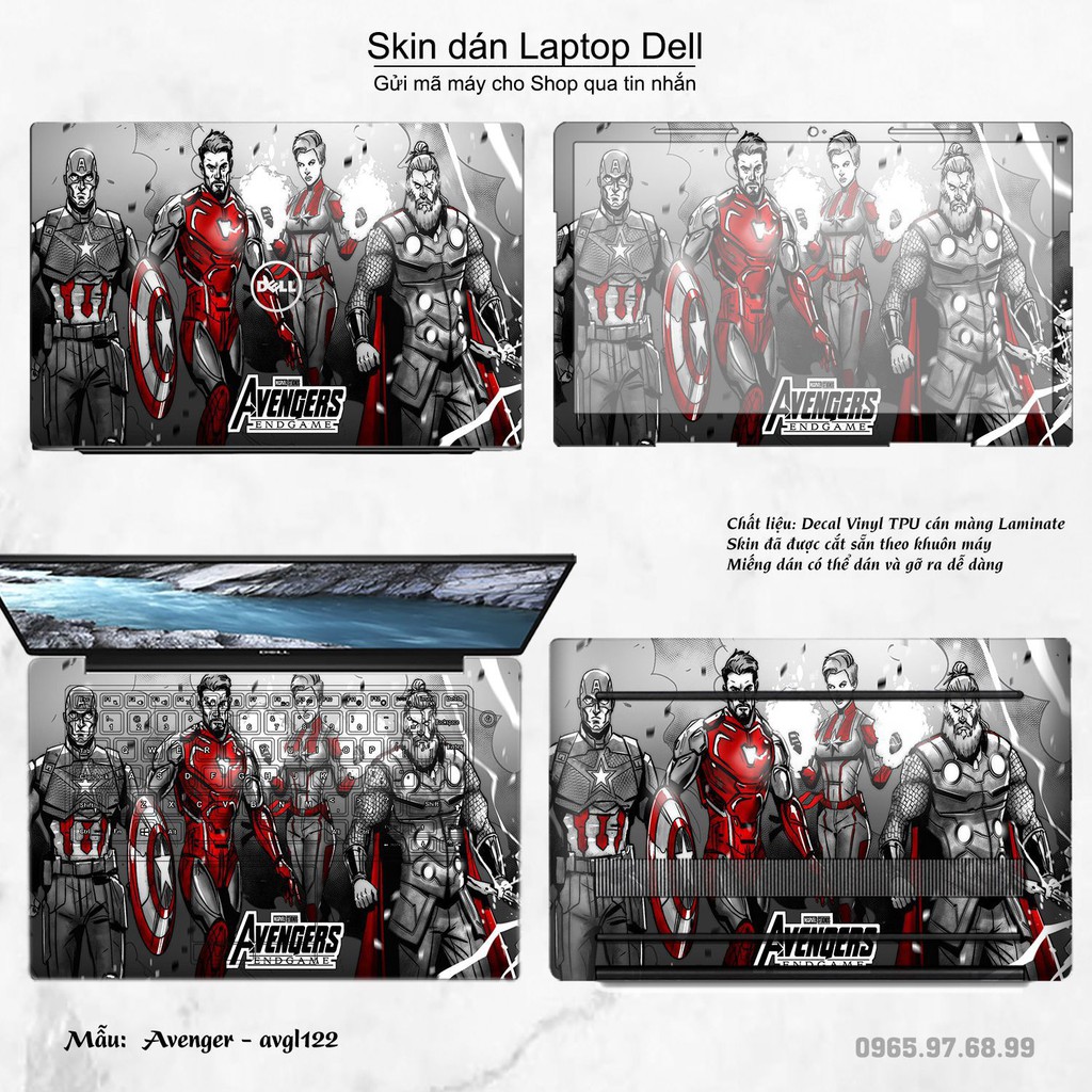 Skin dán Laptop Dell in hình Avenger _nhiều mẫu 3 (inbox mã máy cho Shop)