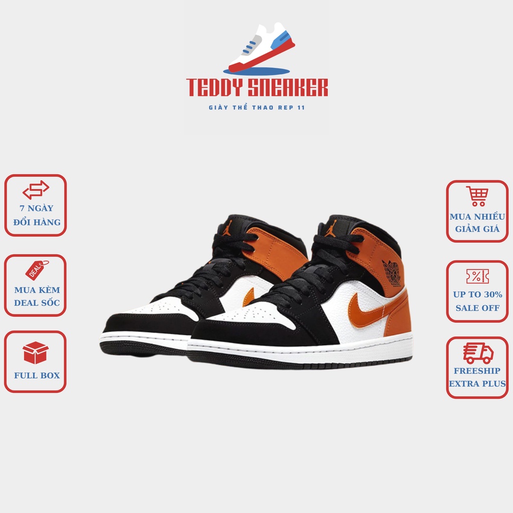 Giày Thể Thao 𝗝𝗼𝗿𝗱𝗮𝗻 Cao Cổ Nam Nữ Cam Đen, Giày Sneaker Jordan Cổ Cao Màu Cam Đen Full Box