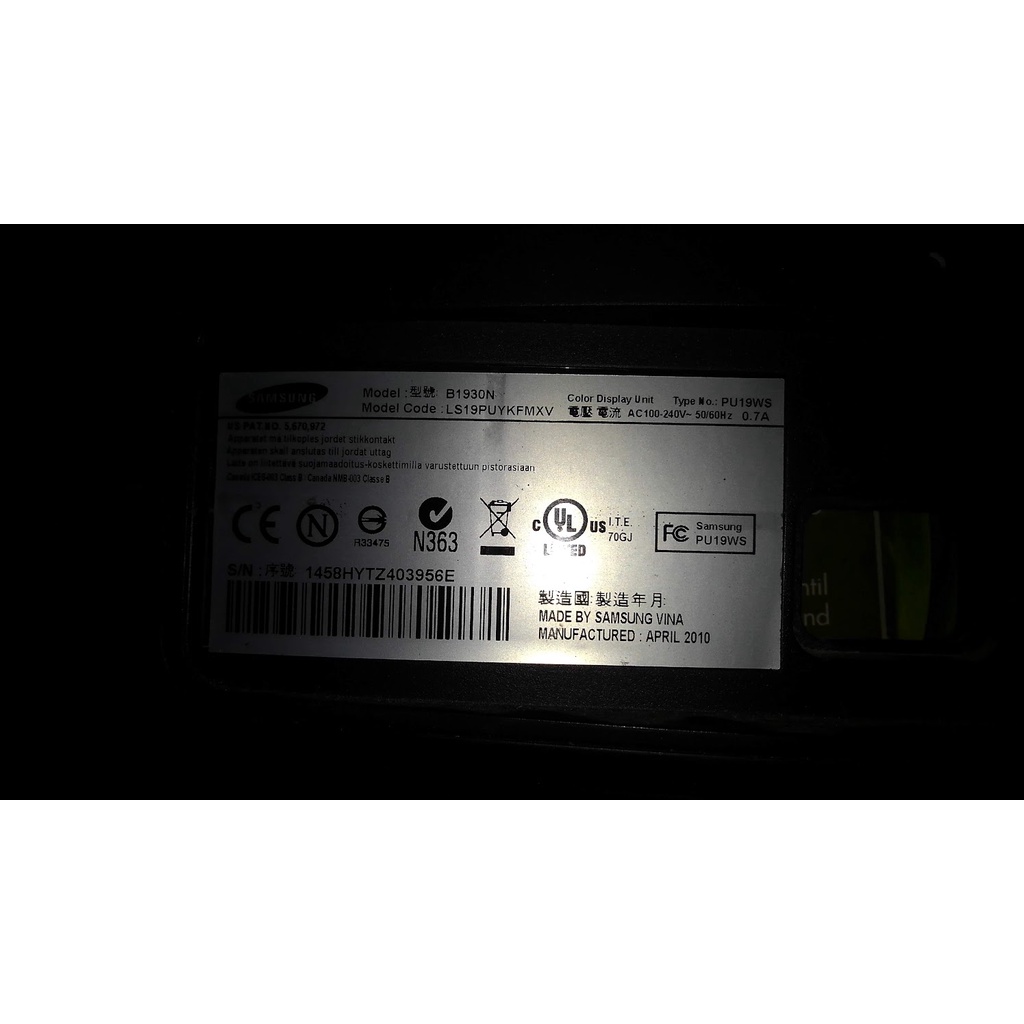 Bo nguồn, vỉ tín hiệu, Chân đế màn hình lcd SAMSUNG B1930