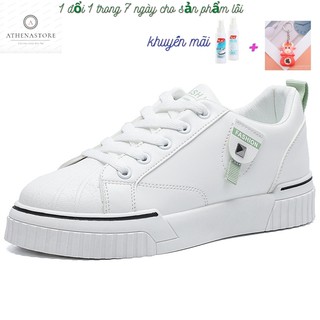 ( Mẫu Mới ) Giày Thể Thao Nữ Sneaker Nâng Đế 3 Phân FASHION Màu Trắng Đế Bánh Mì Chất Da Đẹp Tặng Quà Xịt Giày GCN06