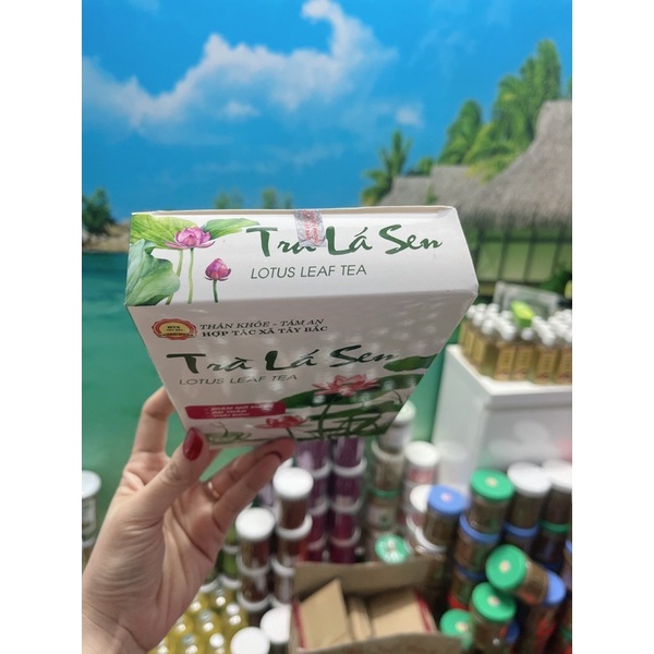Trà lá sen hương thơm đặc biệt. Hộp 15 gói nhúng tiện lợi