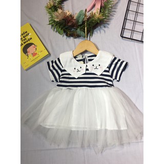 Set Cotton kẻ phối lưới cổ thêu  (Ảnh chụp cam Thường)  thiết kế sang chảnh cho bé yêu 💋💋
