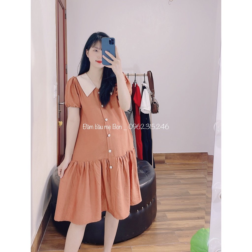 Váy bầu thiết kế đuôi cá cổ nhọn ( có ảnh thật )
