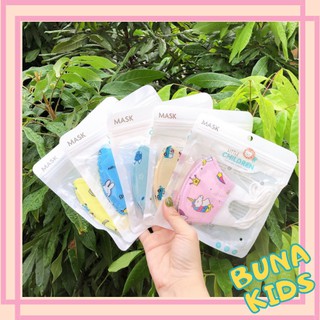 Khẩu trang y tế 3D in hình cho bé trai và bé gái set 5 cái nhà Bunakids