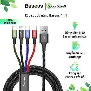 Cáp sạc đa năng - cáp sạc baseus cổng usb tiện dụng 4 trong 1 cho iphone xs max xr / samsung
