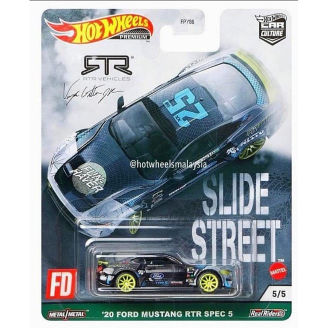 [HOT WHEELS PREMIUM - SLIDE STREET MUSTANG] - Xe mô hình tĩnh tỷ lệ 1:64 chính hãng Mattel