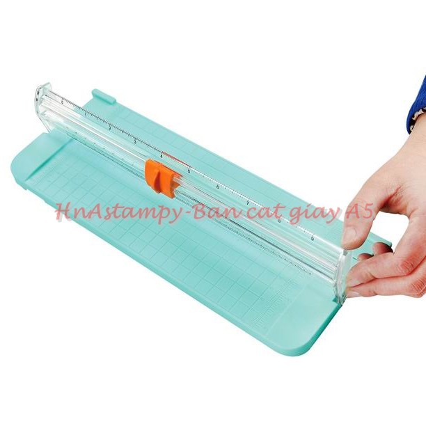 hnastampy BCGA5 bàn cắt giấy A5 khổ cắt 23cm kèm thước có bán lẻ lưỡi thay thế dùng làm thiệp handmade diy scrapbook