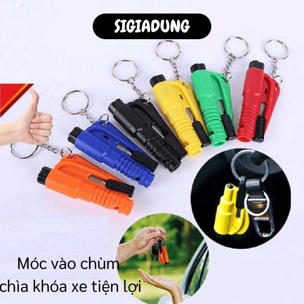 GIÁ SỈ Móc khóa có còi tiện lợi, thiết kế nhỏ gọn, có búa thoát hiểm, dụng cụ cát dây đai an toàn và còi 8573