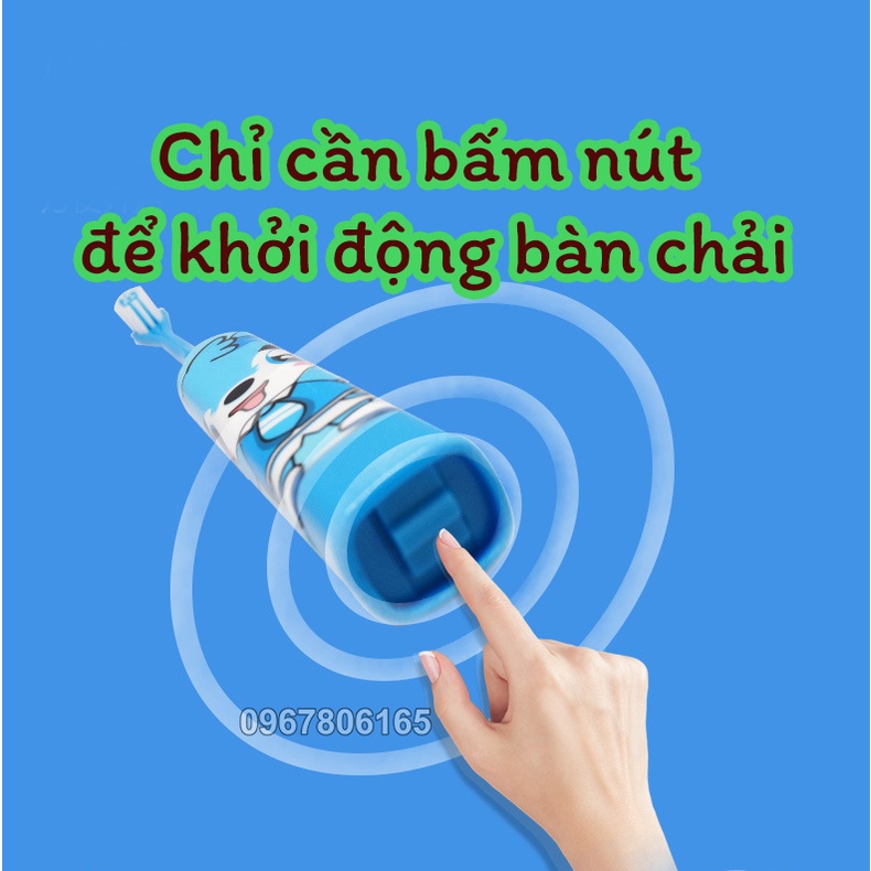 Bàn Chải Máy Cho Bé – Bàn Chải Điện Đánh Răng Tự Động Cho Bé Chạy Bằng Pin