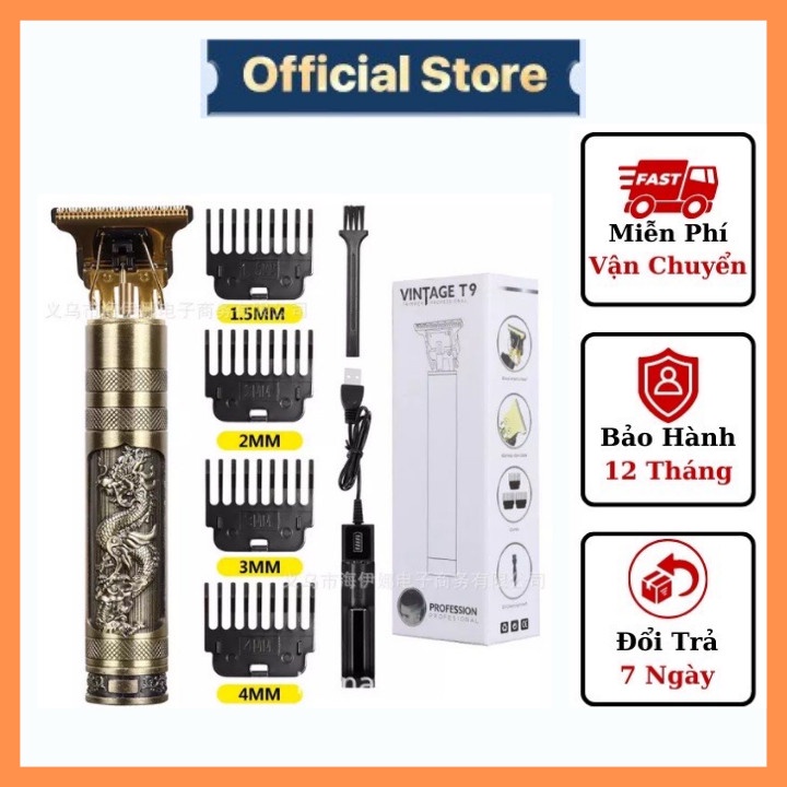 Tông Đơ Cắt Tóc, Tông Đơ Chắn Viền VINTAGE T9 Chính Hãng Bảo Hành 12 Tháng