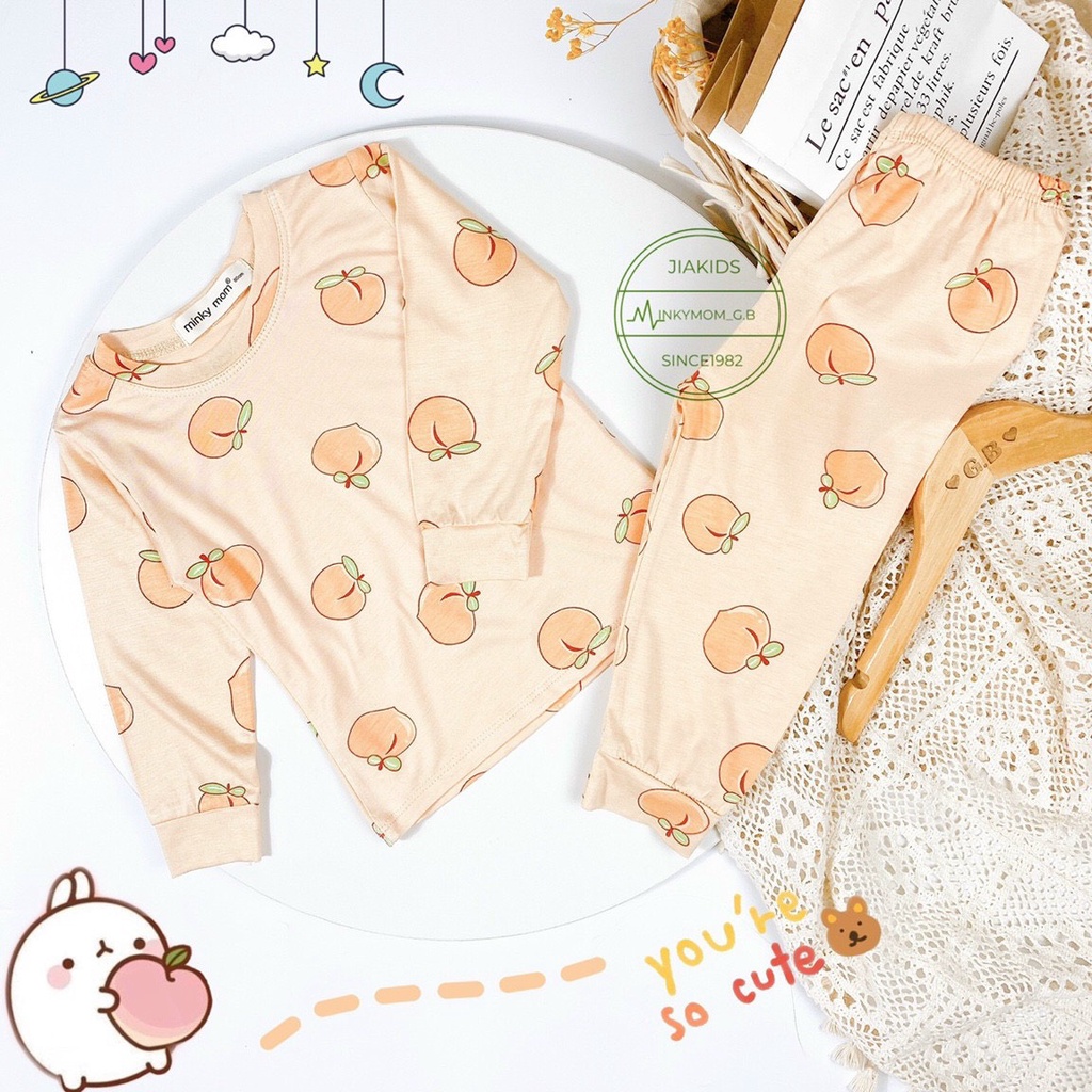 Bộ Thu Đông Cho Bé  Bộ Minky Mom Dài Tay Cho Bé Trai Bé Gái  Chất Cotton Cao Cấp Co Giãn Thấm Hút Mồ Hôi Tốt .