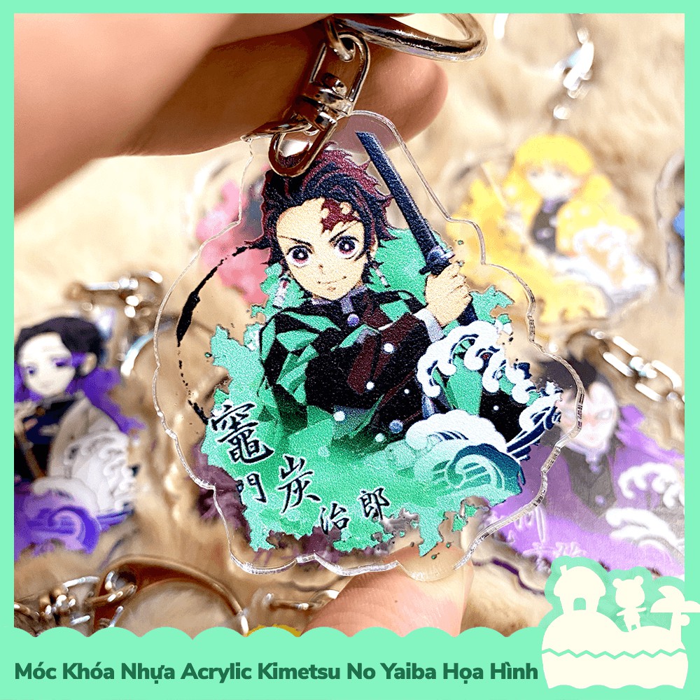 [Sẵn VN - NowShip] Móc Khóa Keychain Acrylic Nhựa Trong Kimetsu No Yaiba Demon Slayer Họa Hình Đủ Nhân Vật