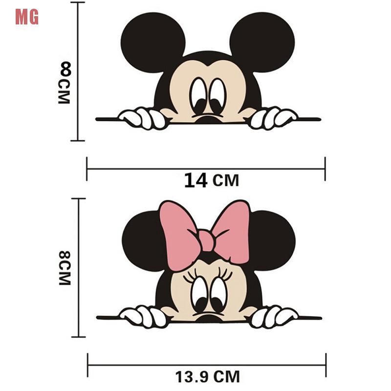 1 Sticker Dán Kính Chiếu Hậu Hình Chuột Mickey Đáng Yêu 14x8cm