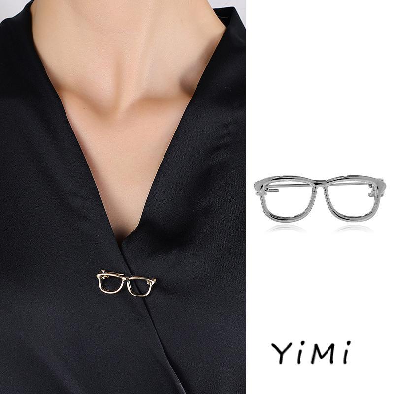 1 Ghim Cài Áo Hình Mắt Kính Bằng Hợp Kim Đơn Giản Thời Trang Dành Cho Cặp Đôi Joyeria Acero Inoxidable Mujer