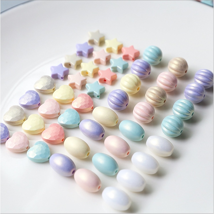 Set 50 Hạt Xỏ Lỗ Hình Trái Bí Ngô Ngôi Sao Năm Cánh Dùng Làm Trang Sức Thủ Công