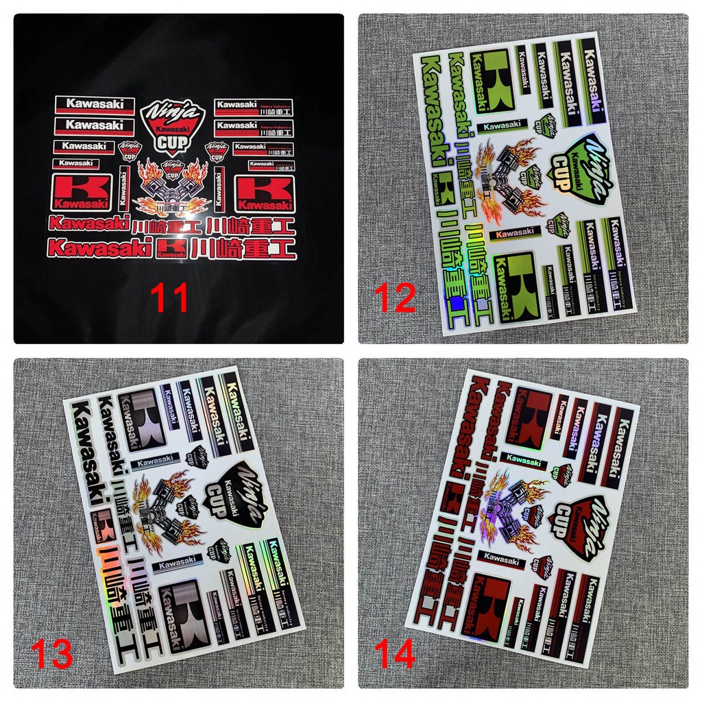Miếng Dán Phản Quang Chống Thấm Nước Trang Trí Xe Mô Tô/Mũ Bảo Hiểm Kawasaki