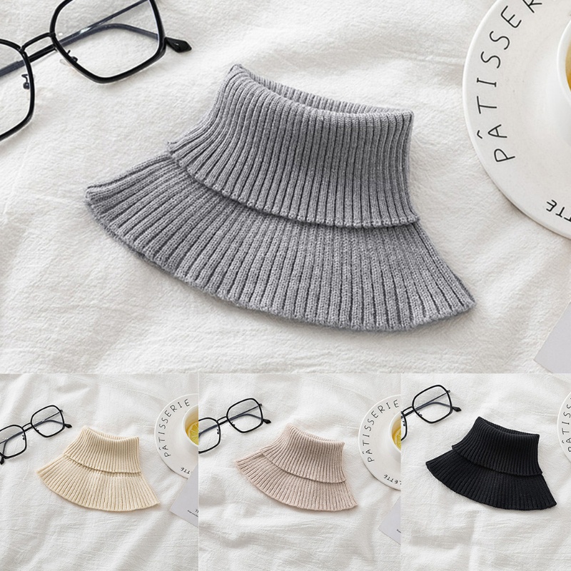 Cổ Áo Len Giả Gân Rời Được Màu Sắc Cổ Điển