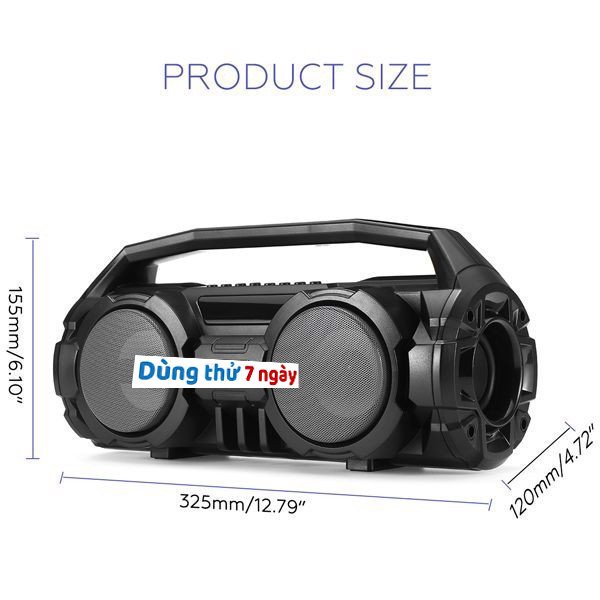 Loa blt blutooth xách tay kẹo kéo GrownTech KM S1 dung lượng pin lớn bass mạnh tặng kèm micro karaoke bảo hành 2nam