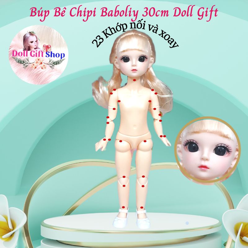 Búp bê trơn Baboliy có khớp cao 30cm, đồ chơi búp bê cho bé gái xinh xắn, đáng yêu - Doll Gift Shop