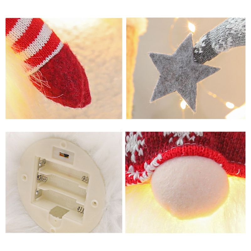 Búp Bê Tomte Đội Nón Dài Có Đèn LED Để Trang Trí Giáng Sinh