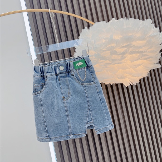 Chân Váy Denim Lưng Cao Thời Trang 2022 Dành Cho Bé Gái