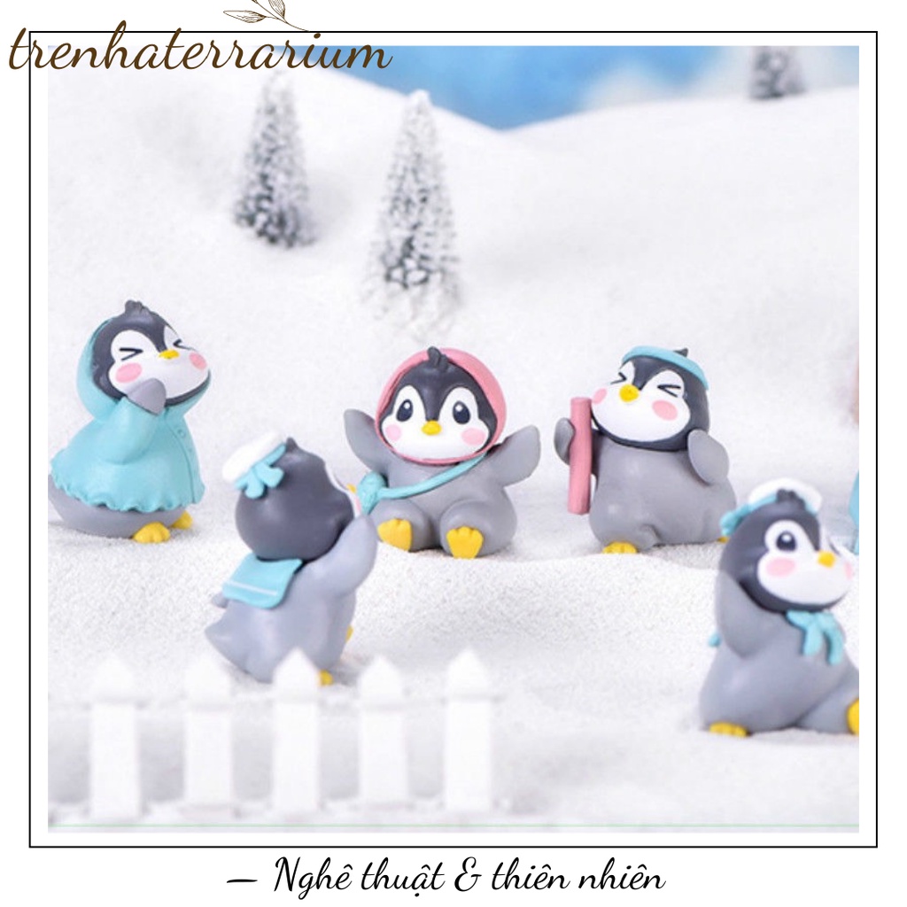 Tiểu cảnh vui vẻ chim cánh cụt vi cảnh tự làm bonsai đồ trang trí DIY, terrarium