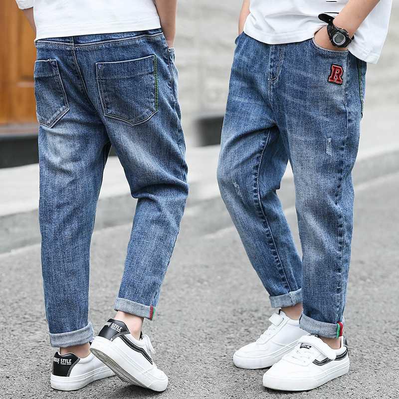 Quần Jeans bé trai mài chữ R size đại 14-56kg