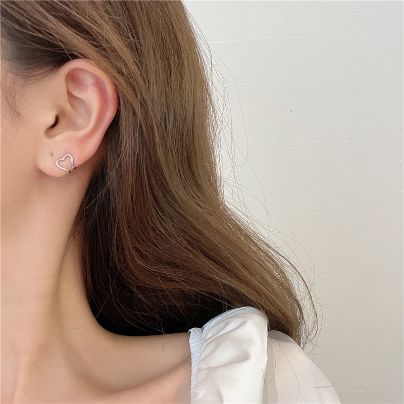 Khuyên tai MAYEBE LAVEND Bông tai Mạ Bạc Kiểu Dáng Đơn Giản