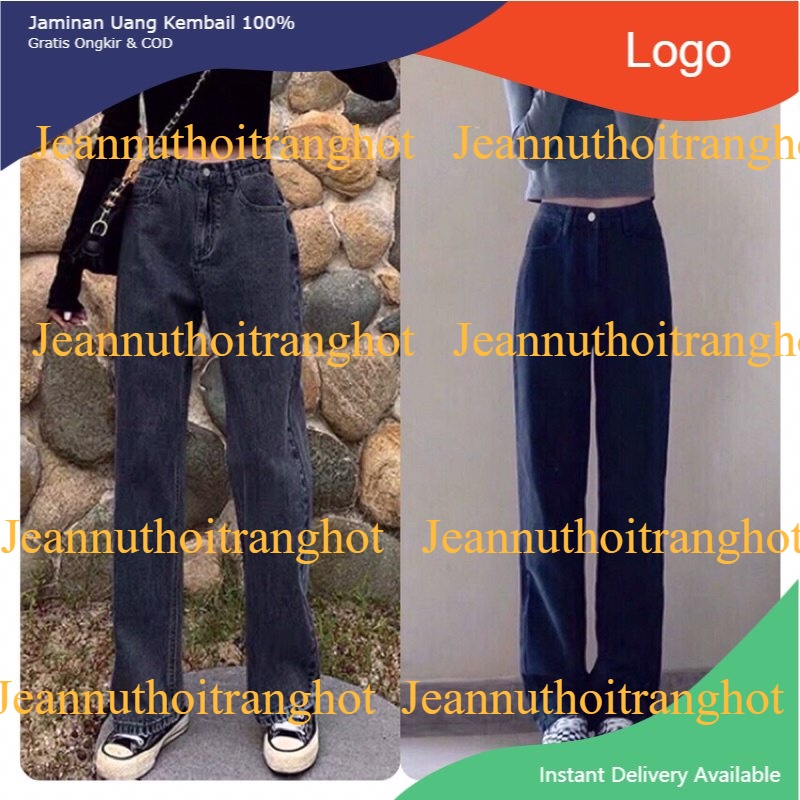 Quần jean bò ống rộng suông xuông nữ jeans cạp cao phong cách Hàn Quốc sành điệu style năm 2022 | BigBuy360 - bigbuy360.vn