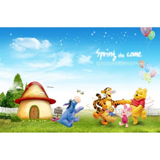 Tranh dán tường 3D tranh dán tường cho bé gấu Pooh 3 BINBIN TB12 (Không phai màu)