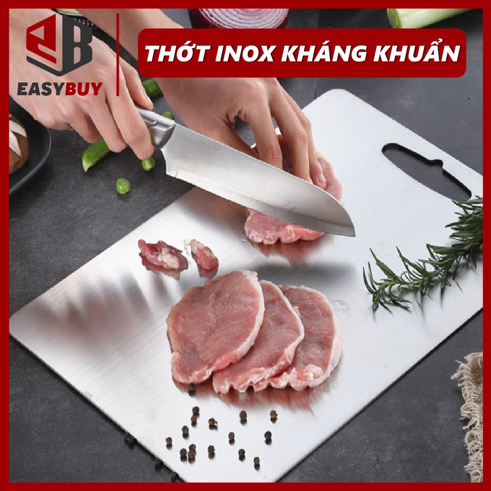 Thớt Inox 304 Kháng Khuẩn - Chống Ẩm Mốc, Chống Vi Khuẩn Độc Hại 34.5 x 24cm