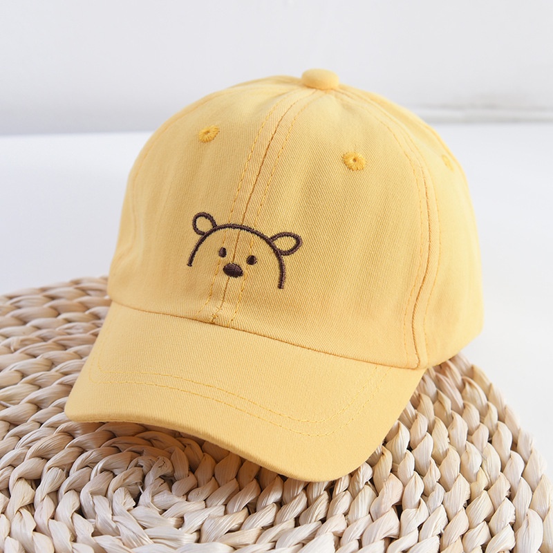 Mũ lưỡi trai cho bé chất vải xịn thêu hình gấu phong cách hàn quốc cho bé trai bé gái 1 đến 4 tuổi