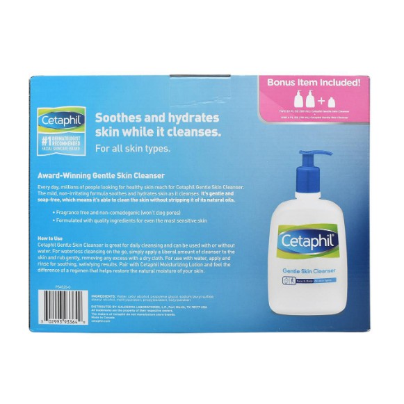 SỮA RỬA MẶT CETAPHIL GENTLE SKIN CLEANSER MỸ