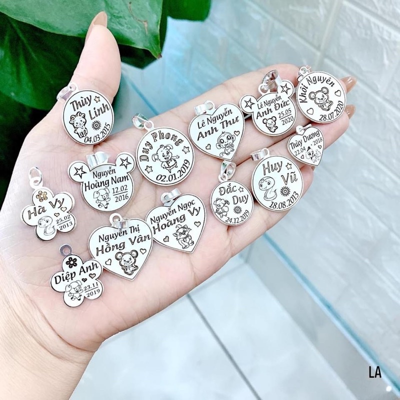 MẶT KHẮC TÊN CHO BÉ BẠC TA NGUYÊN CHẤT(IB để chọn mẫu)