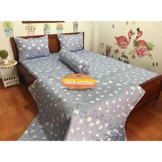 Bộ ga gối không mền cotton thắng lợi m6 gồm 2 áo nằm, 1 áo ôm, 1 tấm drap mềm mịn mát