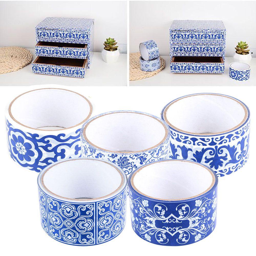 KUNHEV Cuộn Băng Keo Dán Trang Trí Sổ Tay In Hoa Mẫu Đơn Xinh Xắn