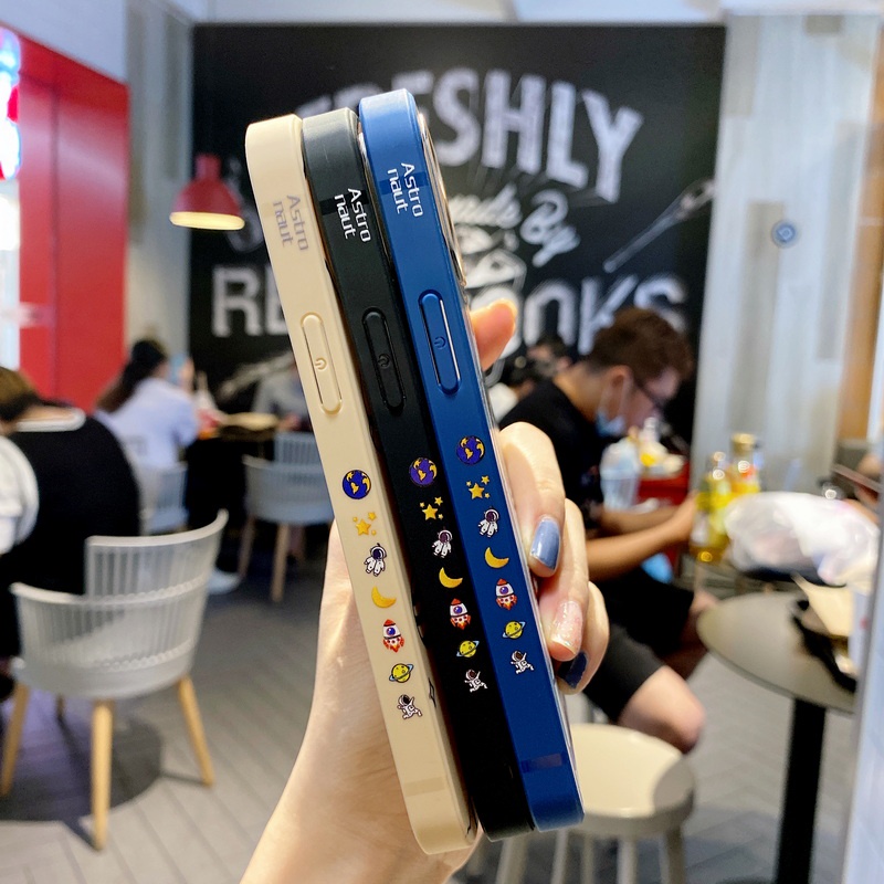 Ốp Điện Thoại TPU Mềm Hình Phi Hành Gia Dễ Thương Cho iPhone 13 12 11 Pro Max XS XR X 7 8 Plus + SE 2020