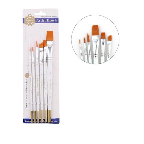 Set 6 cây cọ vẽ tranh, vẽ màu dầu acrylic chuyên nghiệp.